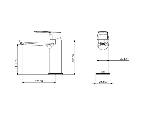 Смеситель для раковины Teska Quars E5616 Хром