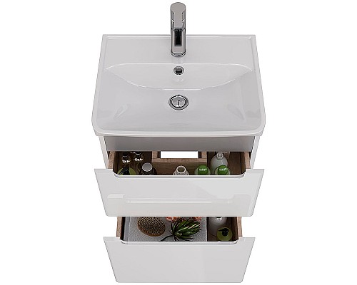 Тумба под раковину Lemark Buno 50 LM04B50T подвесная Белый глянец