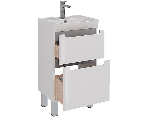 Тумба под раковину Lemark Buno 50 LM04B50T подвесная Белый глянец