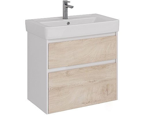 Тумба под раковину Lemark Combi 80 LM03C80T-dub подвесная Дуб кантри Белый глянец