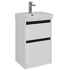 Тумба под раковину Lemark Combi 45 LM03C45T-black подвесная Белый глянец