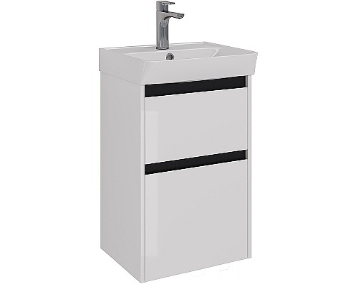 Тумба под раковину Lemark Combi 45 LM03C45T-black подвесная Белый глянец Тумба под раковину Lemark Combi 45 LM03C45T-black подвесная Белый глянец