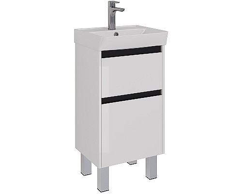 Тумба под раковину Lemark Combi 45 LM03C45T-black подвесная Белый глянец Тумба под раковину Lemark Combi 45 LM03C45T-black подвесная Белый глянец
