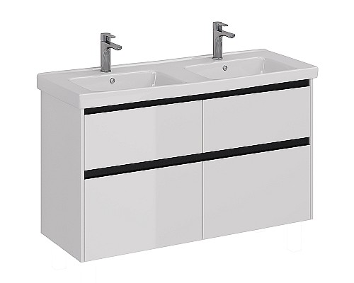 Тумба под раковину Lemark Combi 125 LM03C125T-black подвесная Белый глянец Тумба под раковину Lemark Combi 125 LM03C125T-black подвесная Белый глянец
