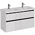 Тумба под раковину Lemark Combi 125 LM03C125T-black подвесная Белый глянец