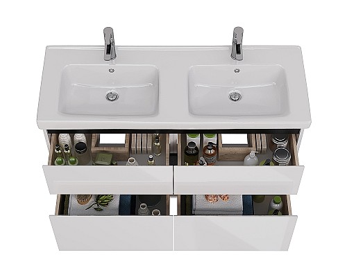Тумба под раковину Lemark Combi 125 LM03C125T-black подвесная Белый глянец Тумба под раковину Lemark Combi 125 LM03C125T-black подвесная Белый глянец