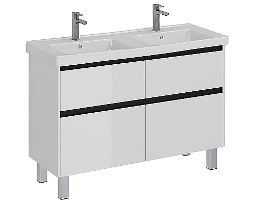 Тумба под раковину Lemark Combi 125 LM03C125T-black подвесная Белый глянец Тумба под раковину Lemark Combi 125 LM03C125T-black подвесная Белый глянец