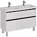 Тумба под раковину Lemark Combi 125 LM03C125T-black подвесная Белый глянец