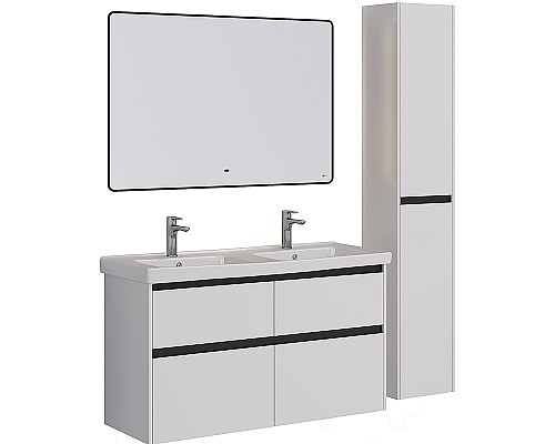Тумба под раковину Lemark Combi 125 LM03C125T-black подвесная Белый глянец Тумба под раковину Lemark Combi 125 LM03C125T-black подвесная Белый глянец