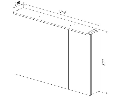 Зеркальный шкаф Lemark Zenon 120 с подсветкой Белый глянец