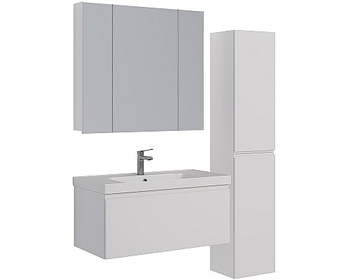 Зеркальный шкаф Lemark Universal 90 LM90ZS-U Белый глянец Зеркальный шкаф Lemark Universal 90 LM90ZS-U Белый глянец