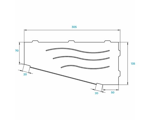 Металлическая полка RGW MT-11W L 49279911-01L угловая Белая