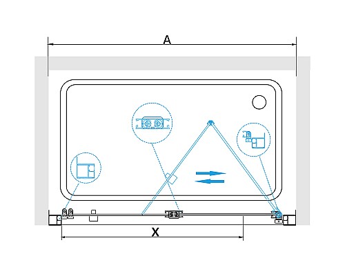 Душевая дверь RGW Passage PA-21 120 06082112-11 профиль Хром стекло прозрачное
