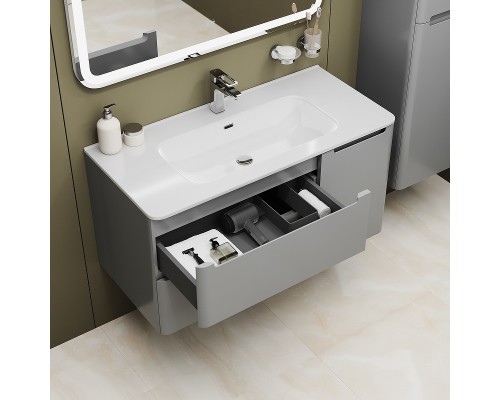 Тумба с раковиной Iddis Edifice 100 EDI10L0i95K подвесная Светло-серая