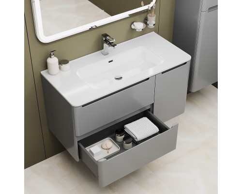 Тумба с раковиной Iddis Edifice 100 EDI10L0i95K подвесная Светло-серая