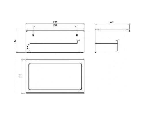 Держатель туалетной бумаги Milacio Ultra MCU.963.MB Черный матовый