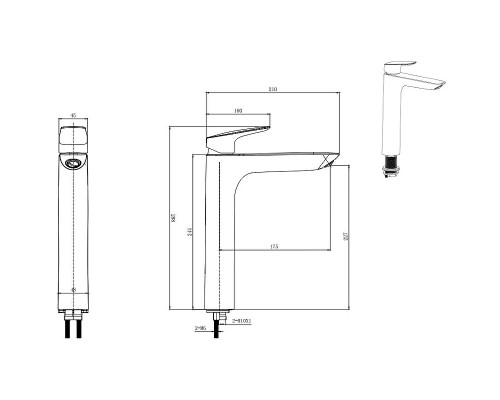 Смеситель для раковины Aquatek Вега AQ1004MB Черный матовый