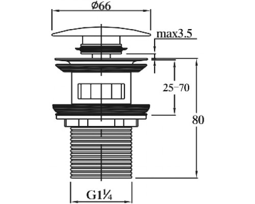 Донный клапан Milacio Ultra MCU.050.GD click-clack Брашированное золото
