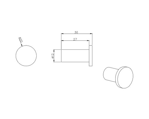 Крючок Aquatek AQ4001MB Черный матовый