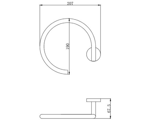 Полотенцедержатель Aquatek AQ4012MB Черное матовое