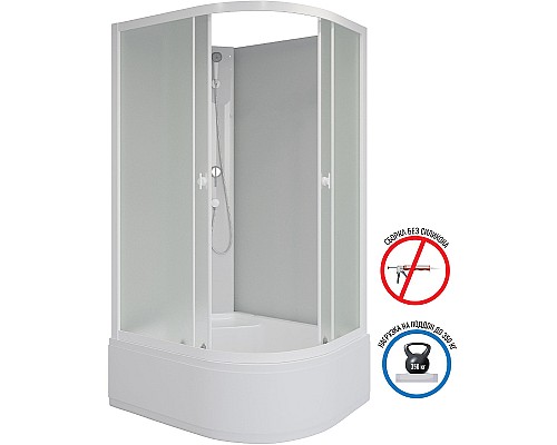 Душевая кабина Niagara Promo 110x80 L P110/80/40L/MT/BK без гидромассажа