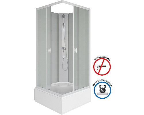 Душевая кабина Niagara Promo 100x100 P100/26Q/MT/BK без гидромассажа