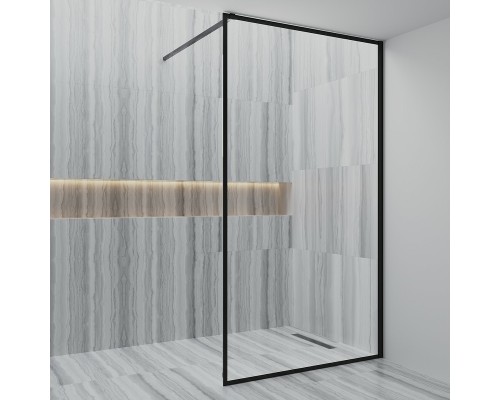 Душевая перегородка Paini 100 PAINI-WalkIN100F профиль Черный матовый стекло прозрачное