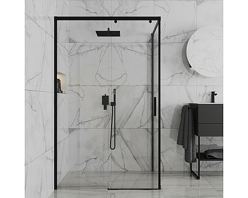 Душевой уголок Paini Dax 120x80 84YO12080 профиль Черный матовый стекло прозрачное