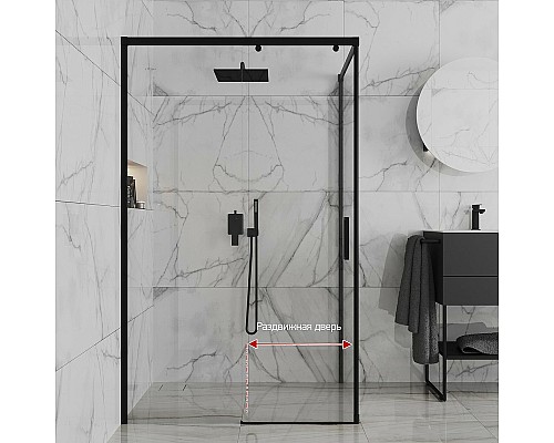 Душевой уголок Paini Dax 120x80 84YO12080 профиль Черный матовый стекло прозрачное