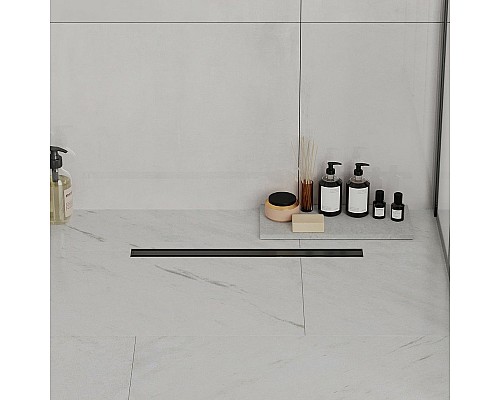 Душевой лоток Paini Slim Line 500 CH500SLC с Черной матовой решеткой / под плитку