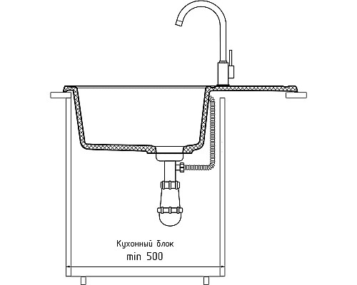Кухонная мойка GranFest Quarz GF-Z18 Темно-серая
