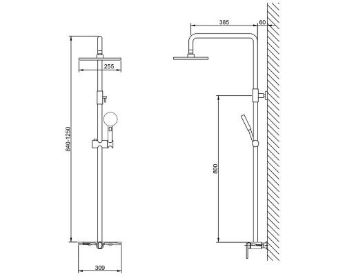Душевая система Bronze de Luxe Icon 80112CG Золото матовое