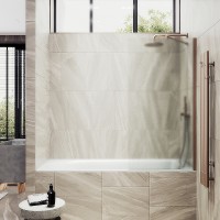 Шторка на ванну Maybah Glass 300x1400 в широком профиле Бронза стекло сатиновое