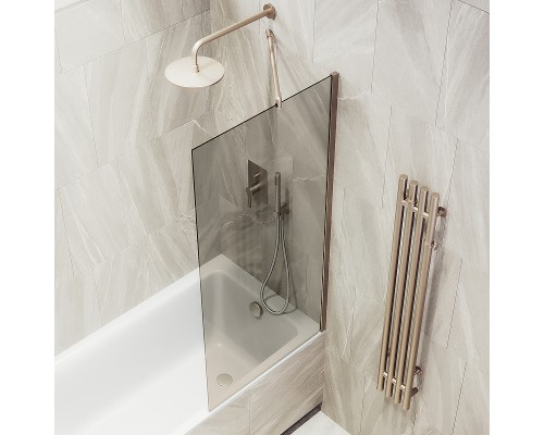 Шторка на ванну Maybah Glass MGV-66-2ш 400x1400 в широком профиле Бронза стекло бронзовое