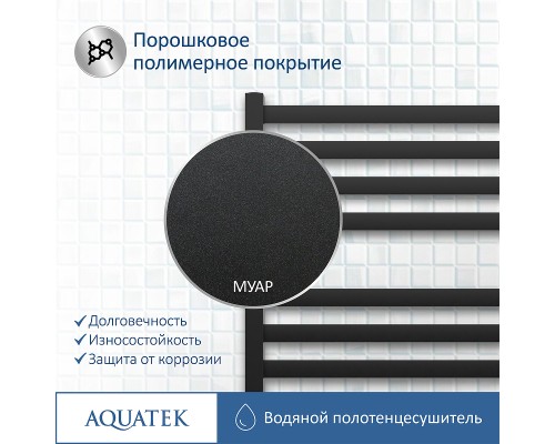 Водяной полотенцесушитель Aquatek Лира П16 500x1100 AQ KP1610BL Черный муар