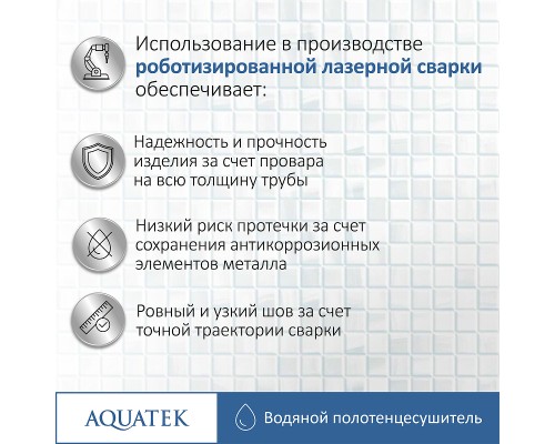 Водяной полотенцесушитель Aquatek Сириус П10 500x800 Хром
