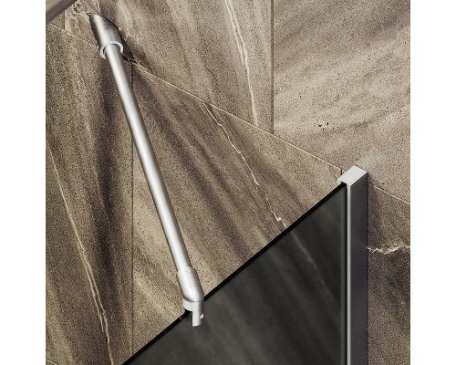 Шторка на ванну Maybah Glass MGV-86-5ш 600x1400 в широком профиле Хром матовый стекло графитовое матовое