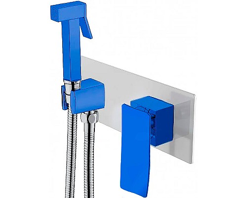 Гигиенический душ со смесителем Boheme Q 147-CRUW.2 Хром Синий