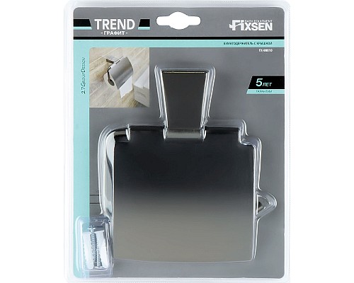 Держатель туалетной бумаги Fixsen Trend Graphite FX-98010 с крышкой Черный графит