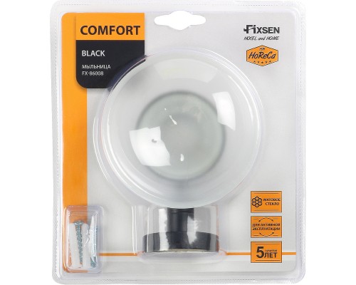 Мыльница Fixsen Comfort Black FX-86008 Черная матовая