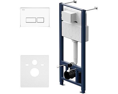 Комплект унитаза с инсталляцией AM.PM Awe IS47001.111738 с сиденьем Микролифт и Белой клавишей смыва
