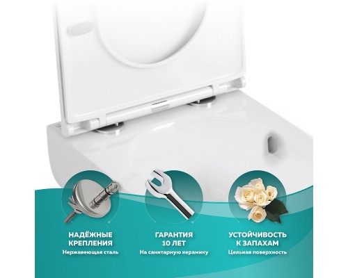 Унитаз Owl 1975 Wave Cirkel-H TOWLT190801 подвесной с сиденьем Микролифт