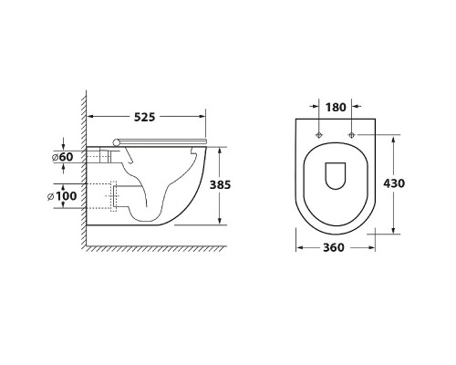 Унитаз Owl 1975 Wave Cirkel-H TOWLT190801 подвесной с сиденьем Микролифт