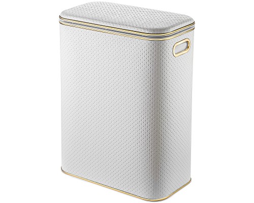 Корзина для белья Geralis PWG-B Punto Белая, кант Золото, стандартная