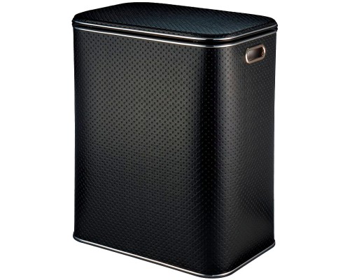 Корзина для белья Geralis PBH-S Punto Черная, кант Хром, большая