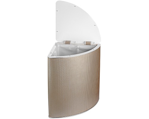 Корзина для белья Geralis RBH-U Ромб Бежевая темная, кант Хром, угловая