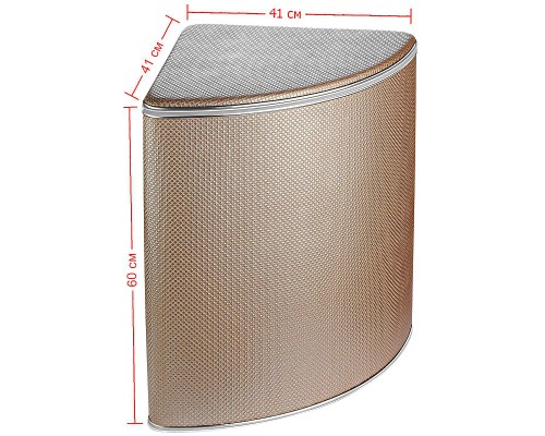 Корзина для белья Geralis RBH-U Ромб Бежевая темная, кант Хром, угловая