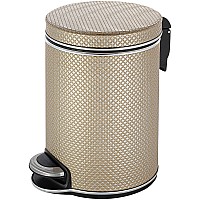 Ведро для мусора Geralis V-RBH-B Ромб Бежевое темное, кант Хром, 5 л