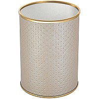 Ведро для мусора Geralis M-PLG-B Punto Бежевое, кант Золото, 3 л