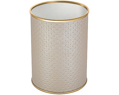 Ведро для мусора Geralis M-PLG-B Punto Бежевое, кант Золото, 3 л
